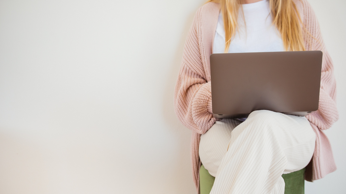 Puff Babe Woman with laptop - Weed and productivity photo art