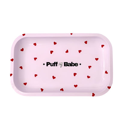 Puff Babe - Red Pink Heart Love Rolling Tray