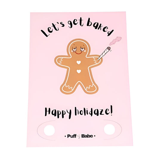 Puff Babe - 'Happy Holidaze' Greeting Card with built in Joint Holder