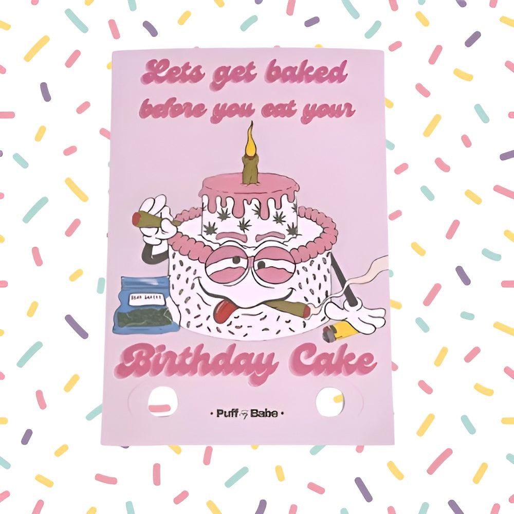 Puff Babe Birthday Card With Built in Joint Holder