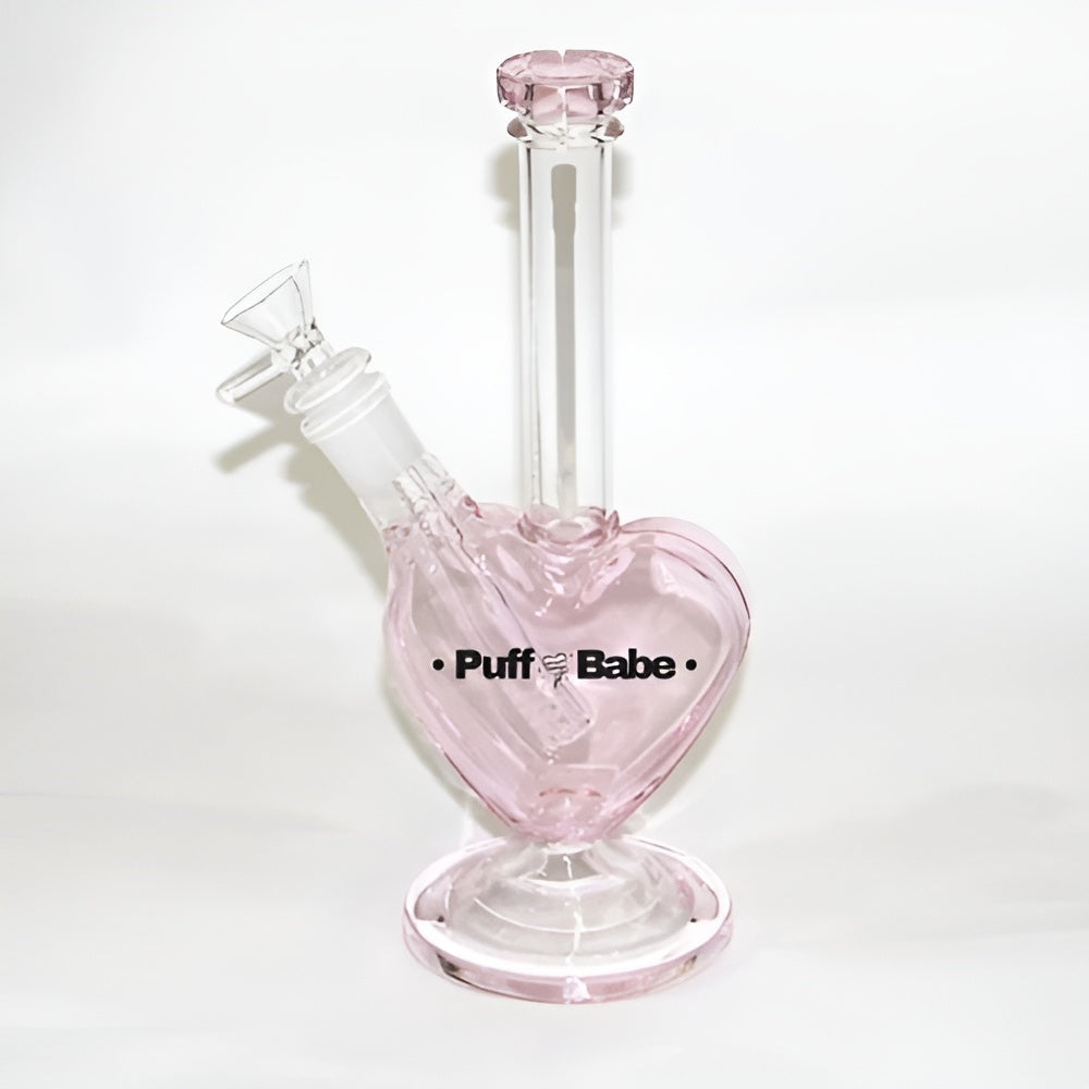 Puff Babe - Pink Heart Glass Bong