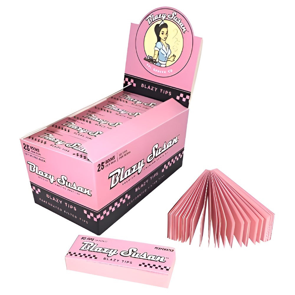 Puff Babe - BLAZY SUSAN - Pink perforated rolling tips